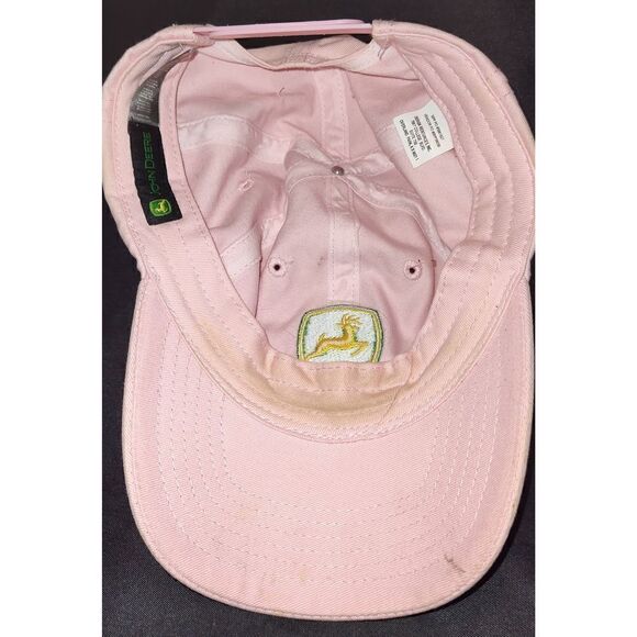 JOHN DEERE Pink Cap/hat. Adjustable with some stains - Picture 3 of 7